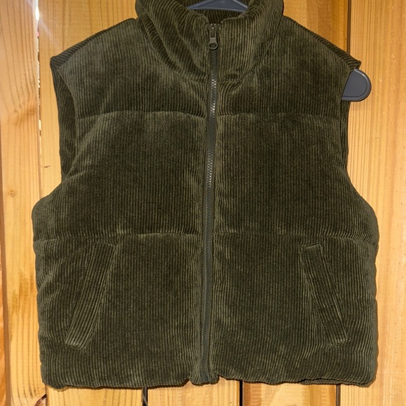 Ci Sono Olive Green Corduroy Vest - Picture 4 of 5